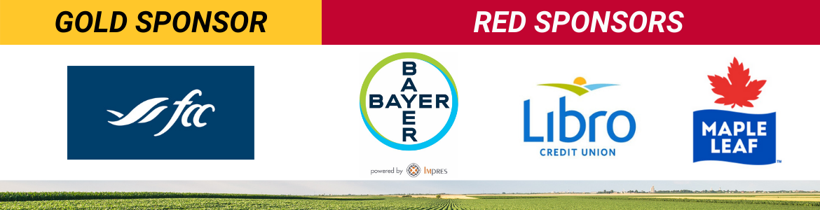Gold Sponsor FCC, Red Sponsors Bayer powered by Impres, Libro Credit Union, Maple Leaf Foods.